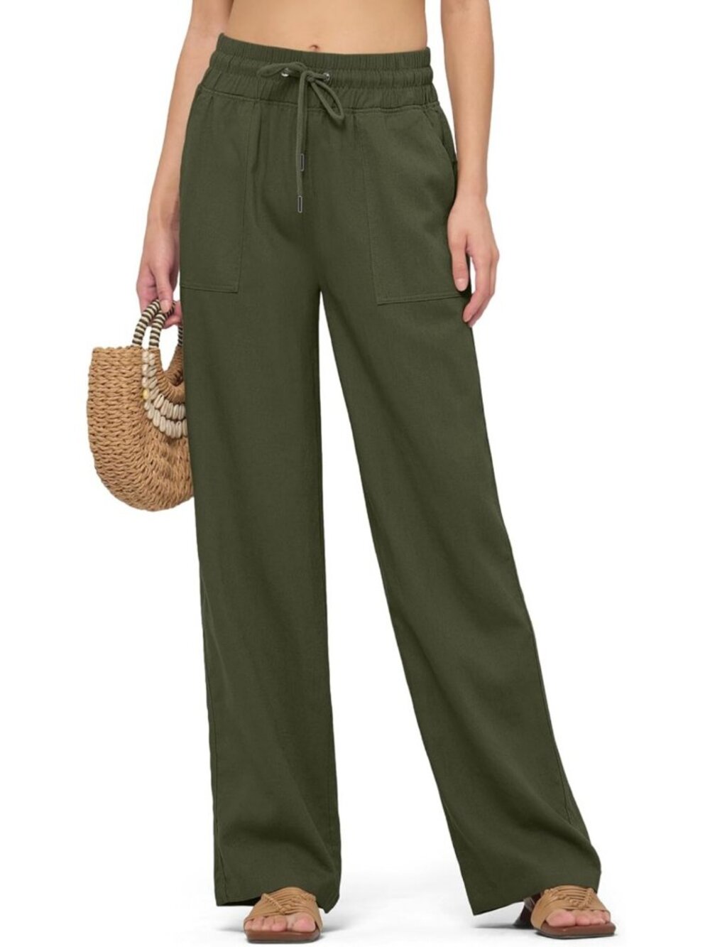 Linen Wide Leg Palazzo Pants for Women - Comfortable, Stylish Trousers